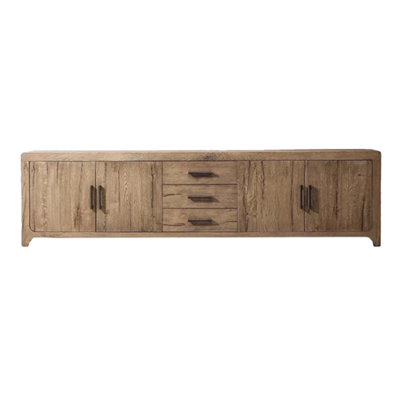 Solid wood TV cabinet retro dining room side locker living room with drawer cabinet