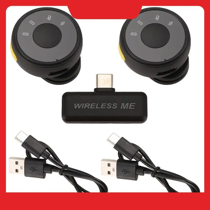 Magnetic Suction Back Clip Wireless Microphone USB-C Circular Button Lavalier Microphone For Live Video Recording