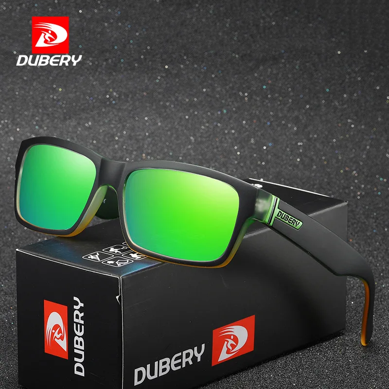 DUBERY High End Brand Sunglasses Square Original Polarized Mens Outdoor Sport Glasses Fishing Party Eyewear UV400 8 Colors