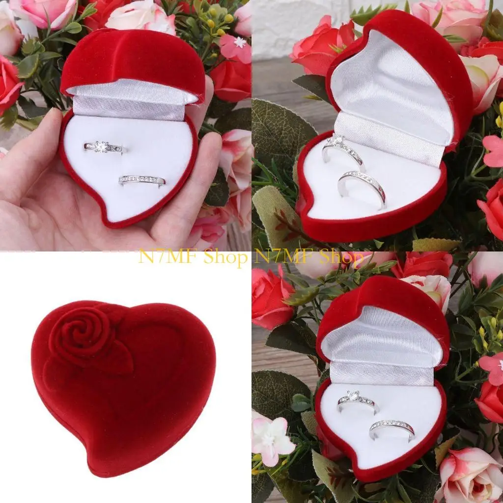 

N7MF Серьги в форме сердца Коробка для колец для ювелирных изделий на годовщину, День Святого Валентина, Ср.