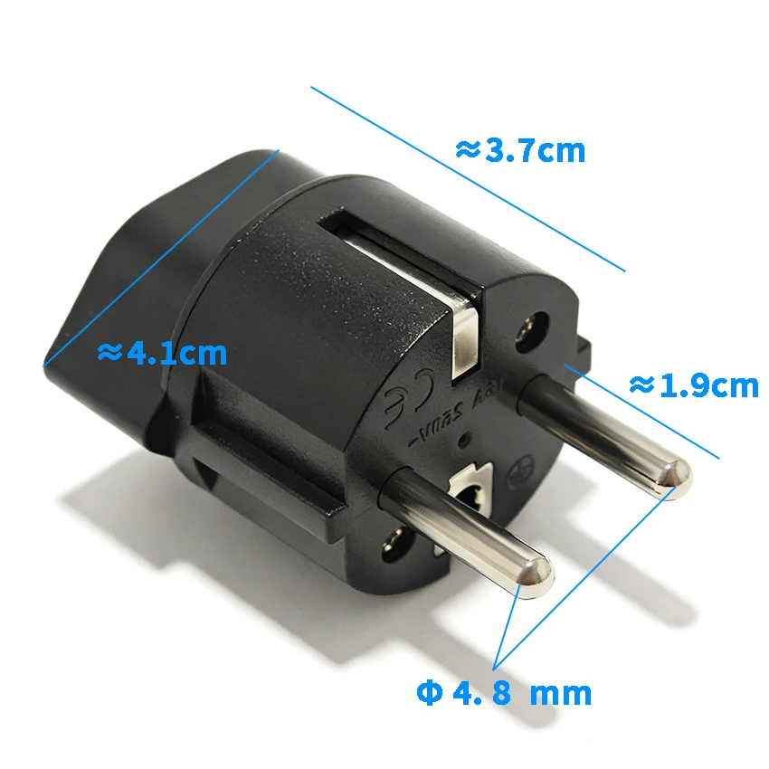 1PC Swiss to EU Travel Adapter Swiss Female to European Male Plug Converter Black/White