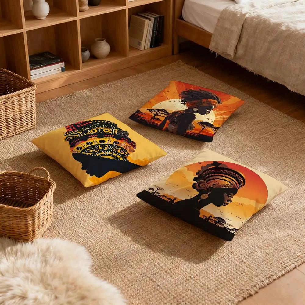 

African American Woman Pillow Case Multi sized car cushions, luxurious home sofas, decorative pillowcases