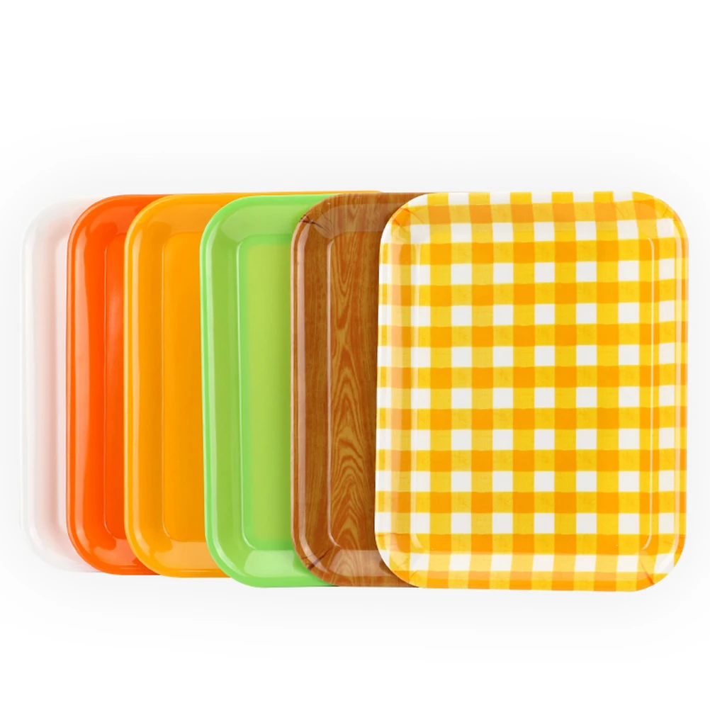 

Small Tray Serving Snack Plate Trays Square Dessert Storage Plates Melamine Fast Food