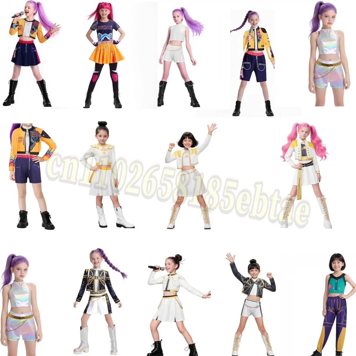 

New Kids Kpop Demon Hunters Rumi Zoey Mira Cosplay Huntrix Costume For Girls Clothes Group Idol Roleplay Halloween Carnival Suit