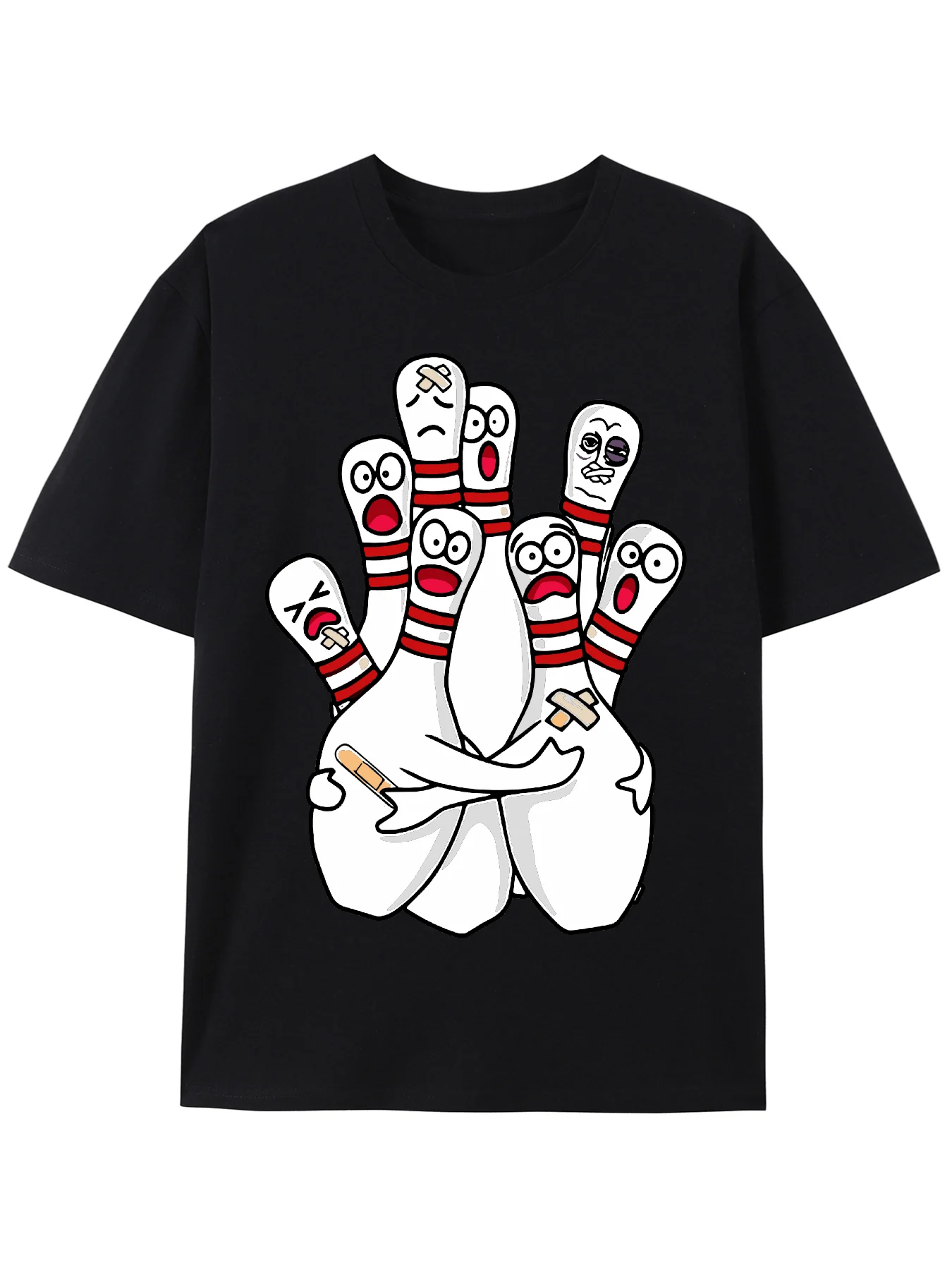 

Men's T-shirt Cotton bowling print T-shirt Harajuku y2k casual O-neck short sleeve unisex