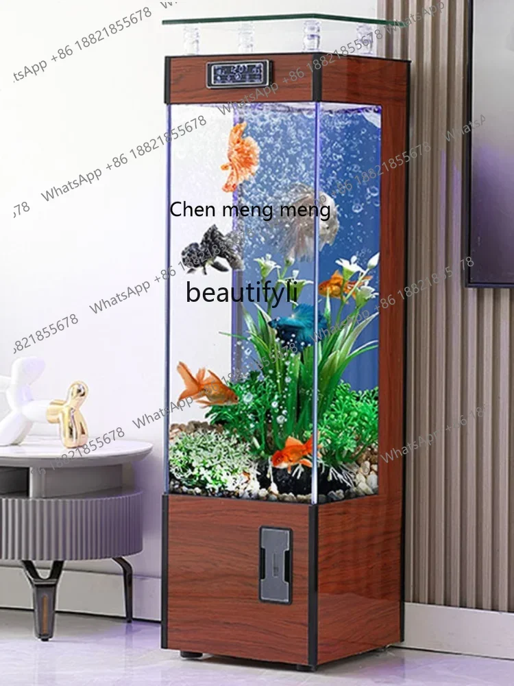 cc182l Lazy Vertical Super White Glass Fish Globe Aquarium Living Room Small and Medium-Sized Home Floor Change Water