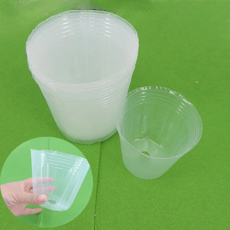 8/10cm Garden transparent Nursery flower Pots Plastic Flower Planting grow Nutrition Cup for veg Orchid Propagation Container p