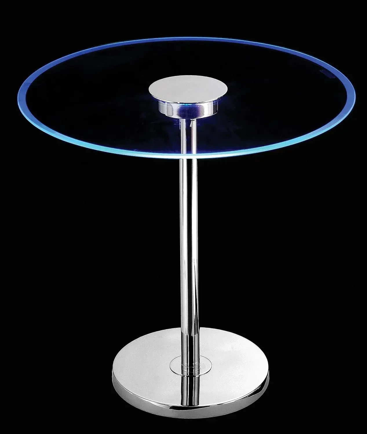 32176GCH Spectral Accent, 20 Inch Dia. x 20 Inch Height, Chrome Glass Table with Color Changing LEDs