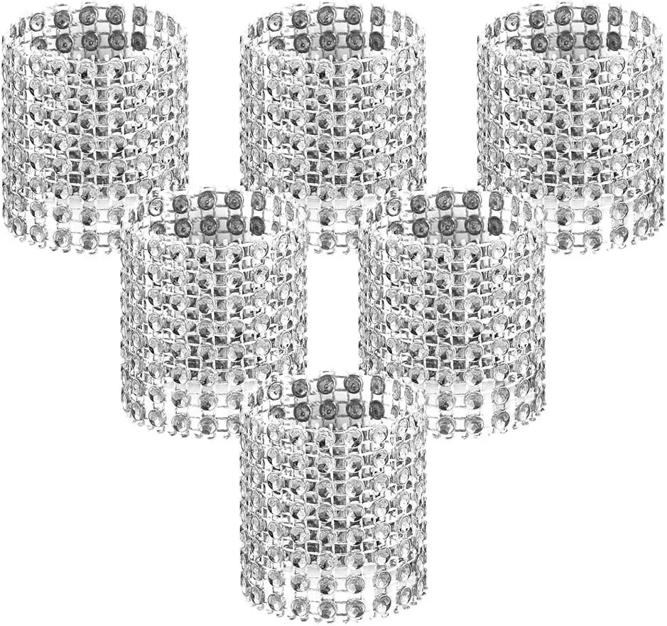50Pcs Silver Napkin Rings Buckles Wedding Party Table Decor DIY