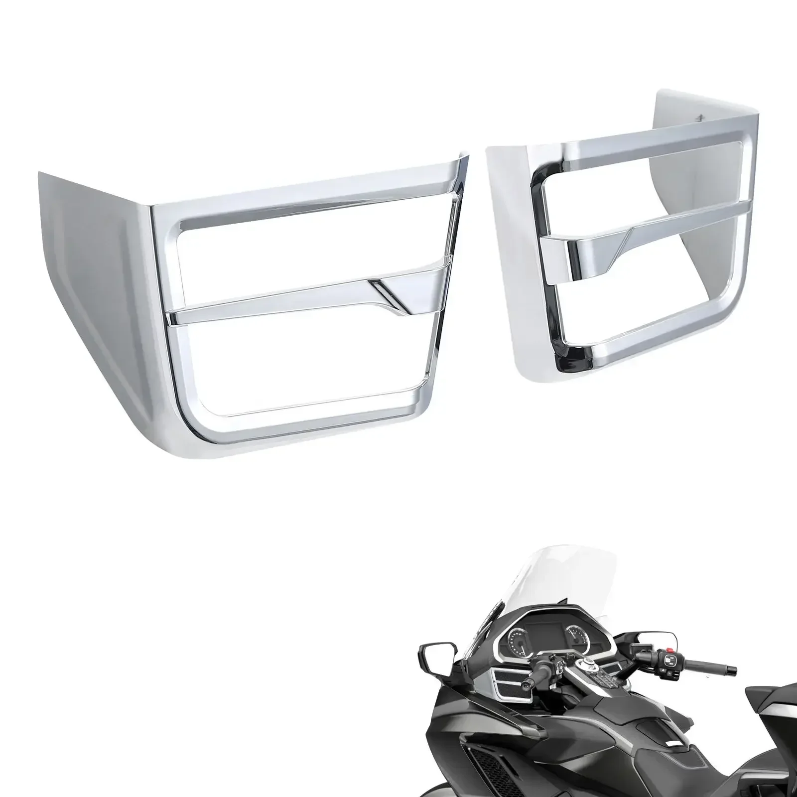 

For Honda Gold Wing GL 1800 F6B GL1800 2018 2019 2020 Moto Front Chrome Speak Moto Front Speaker Grille Cover