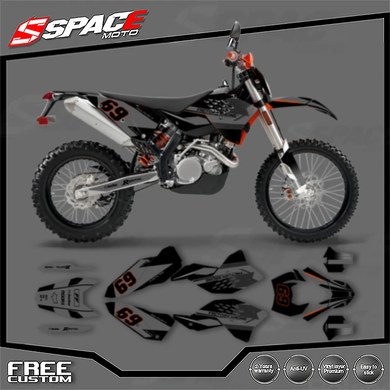 

SPACE for KTM 2007 2008 2009 2010 SXF 2008 2009 2010 2011EXC Custom Motorcycle Graphics Background Decal Decals Stickers Kits 05