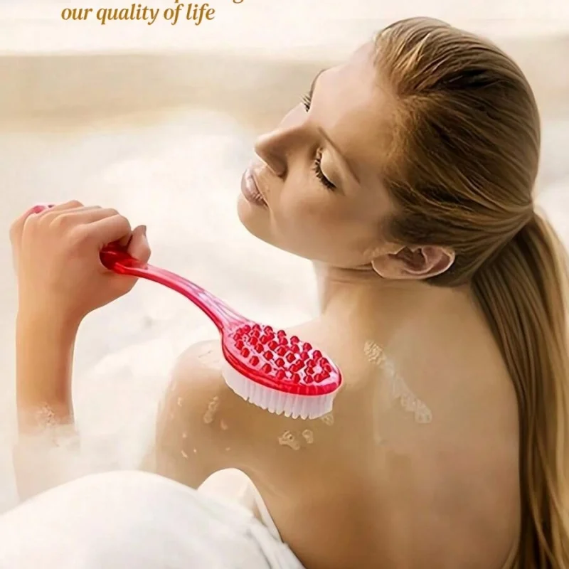 Long Handle Soft Bath Body Brush Back Shower Brushes With Handle Exfoliating Scrub Skin Massager Exfoliation Bathroom Brush