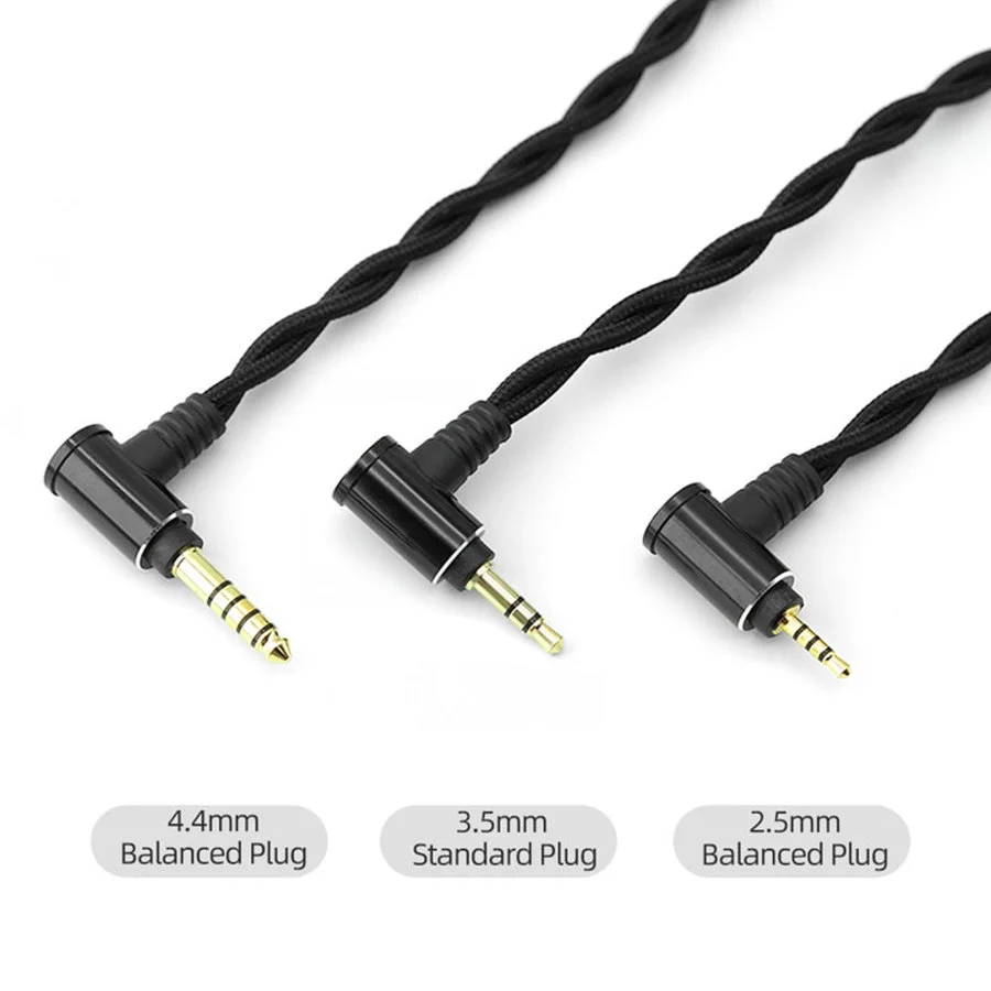 100% สายหูฟังไฮไฟ QDC 2.5มม./3.5มม./4.4มม. สายทองแดงบริสุทธิ์99.999% Kz EDX ZSN QKZ สำหรับเปลี่ยนหูฟัง