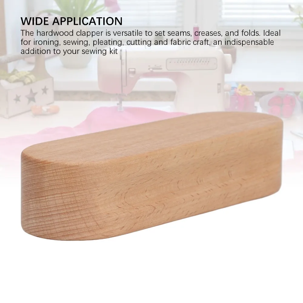 Durable Wood Beech Tailors Clapper 7 Inch Smoothed Sanded Ironing Block Sewing Tool For Quilting