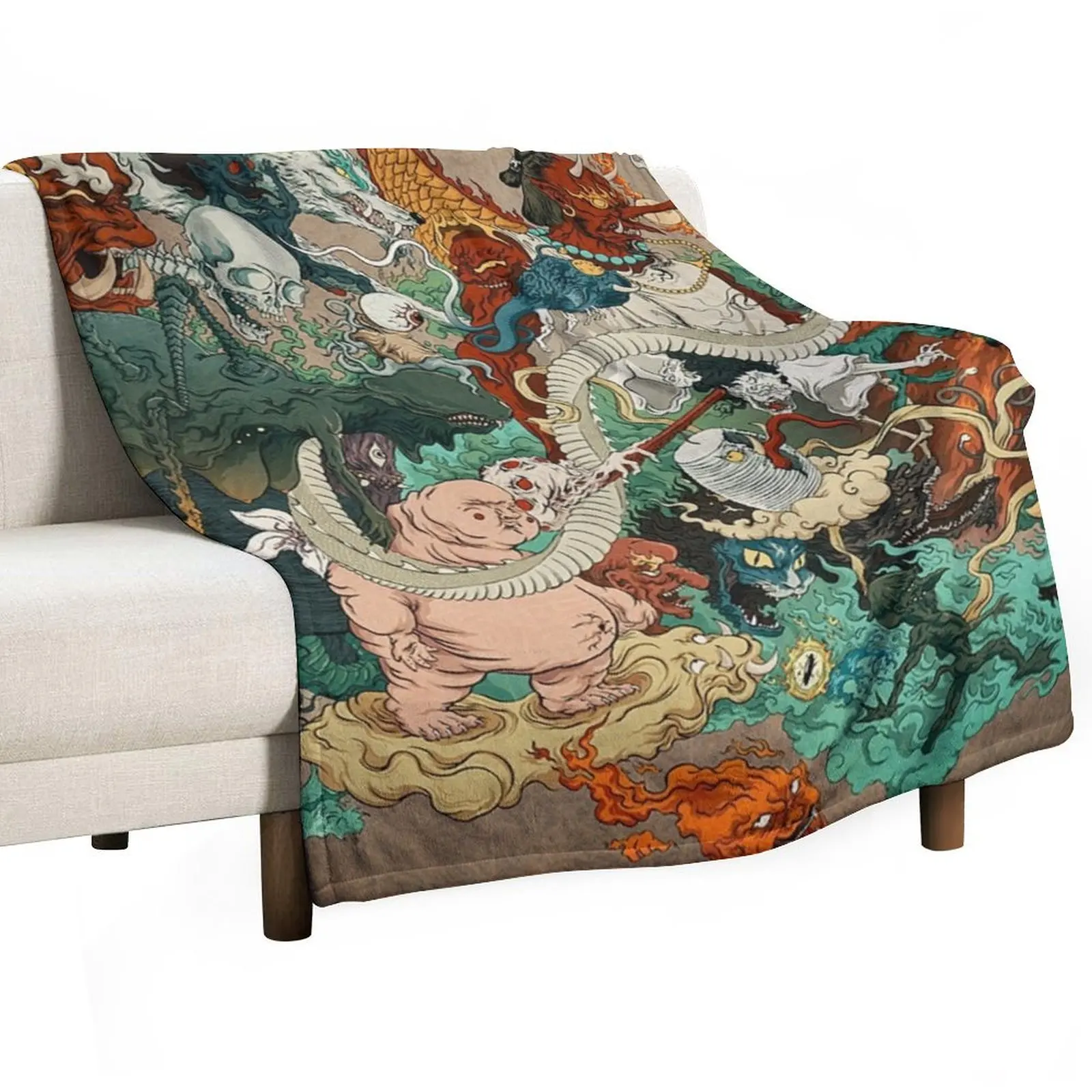 Japanese kaiju monsters Throw Blanket Luxury Brand Baby for babies Thermal blankets and throws Blankets For Bed Blankets