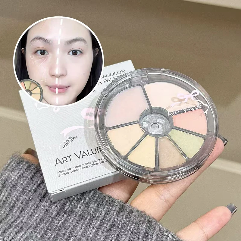 ครีมคอนซีลเลอร์ 7 สี, ให้ความชุ่มชื้นยาวนาน, กันน้ำและเหงื่อ, ปกปิดจุดด่างดำ, สิว, รอยคล้ำ, ปรับสีผิวให้กระจ่างใส