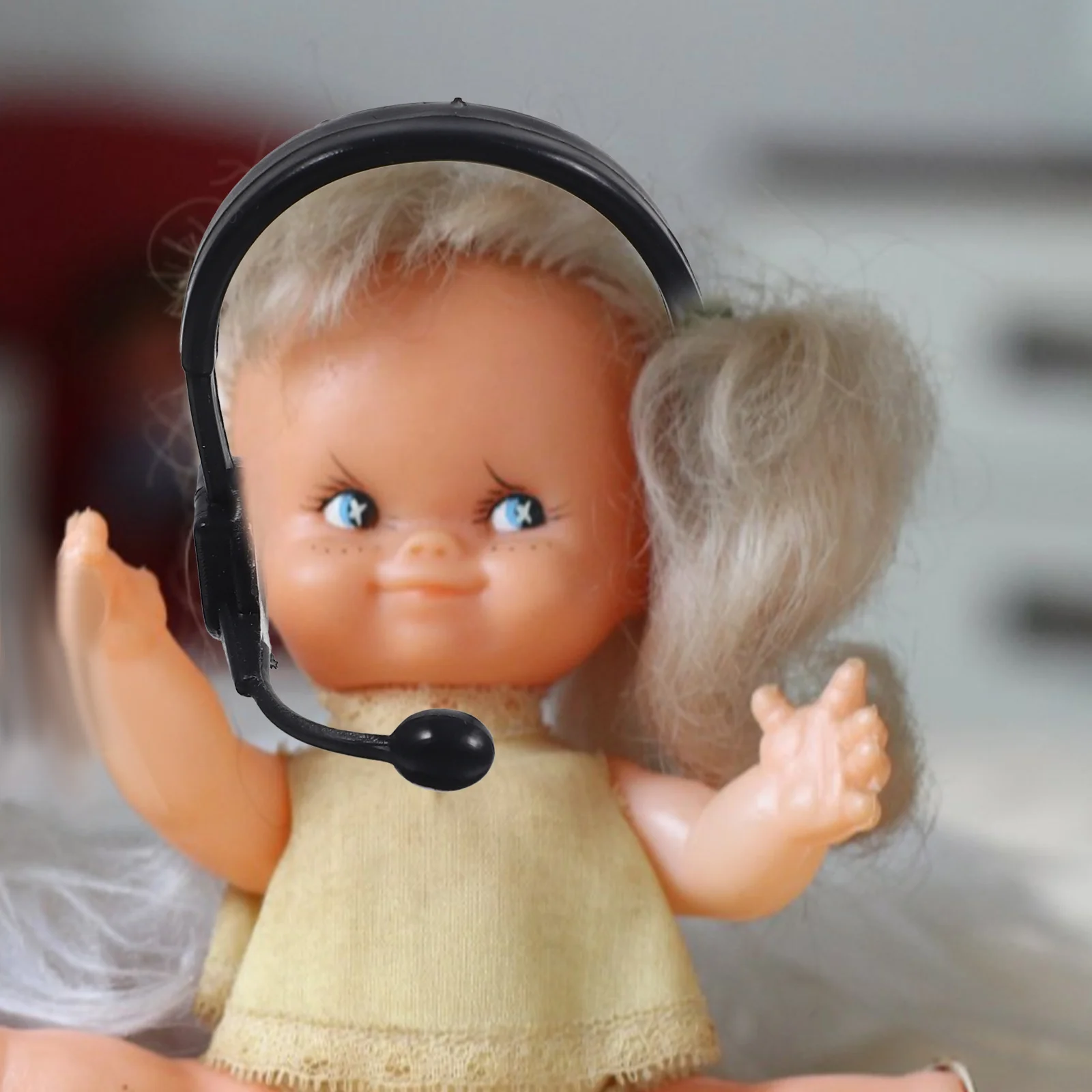 Mini casques de Microphone en plastique, 50 pièces, accessoires pour bricolage, artisanat de décoration, petit casque de Microphone, jeu de simulation