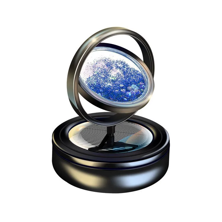 Solar Powered Quicksand Car Air Freshener Rotating Liquid Sand Globe Perfume Dashboard Ornament Auto Decoration Gift