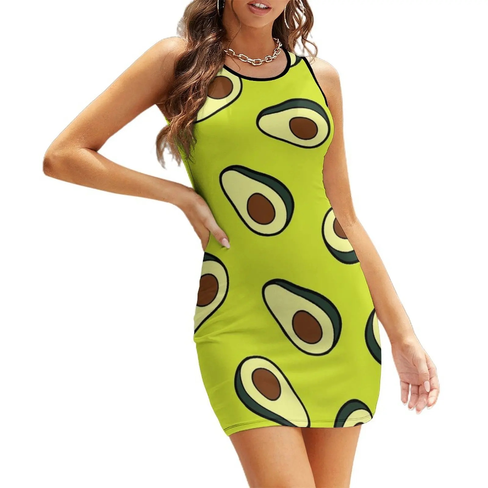 

Avocado Pattern Sleeveless Sundress Women's summer dress women formal occasion dresses Beachwear dress summer 2025 women