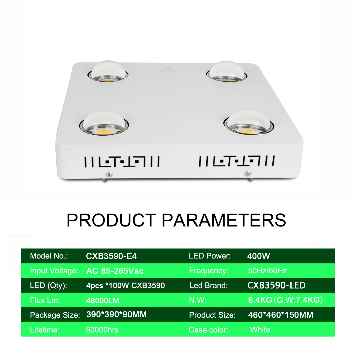 CXB3590 400 ワット COB LED 成長ランプフルスペクトル 48000LM ダブルオフ成長ランプ温室水耕植物テント成長照明