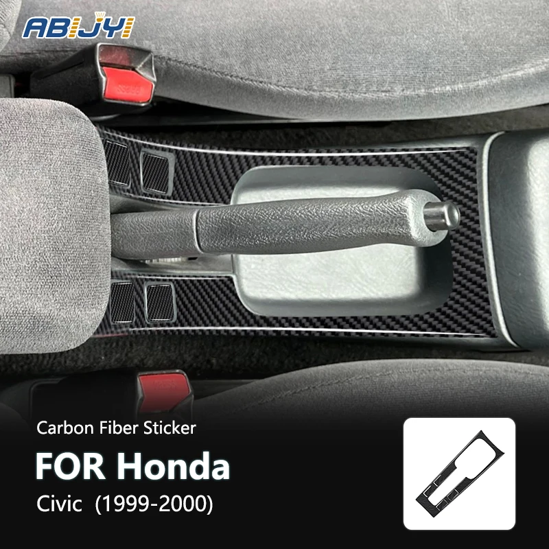 

For Honda Civic 1999 2000 Carbon Fiber Interior Car Handbrake Panel Decoration Sticker Decal Car Accessories