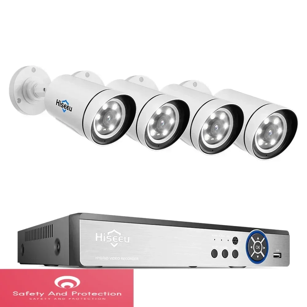 Ai Smart Face Recognition Security NVR Kit di monitoraggio video Sistema di telecamere CCTV esterno 8CH 4K 8MP