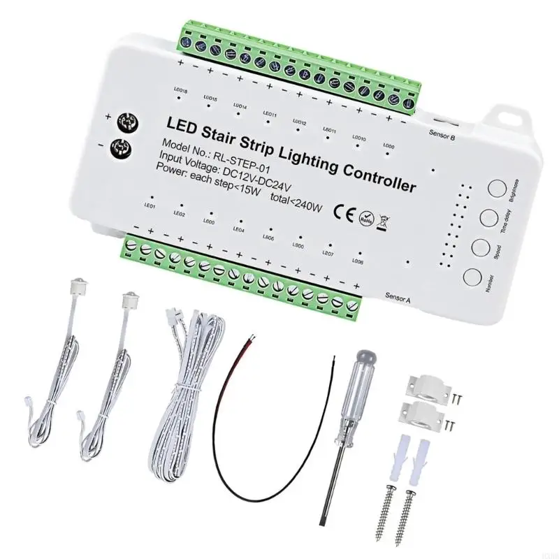 2025 New LED Stair Light Controller with Motion for 16 Steps Adjustable Brightness