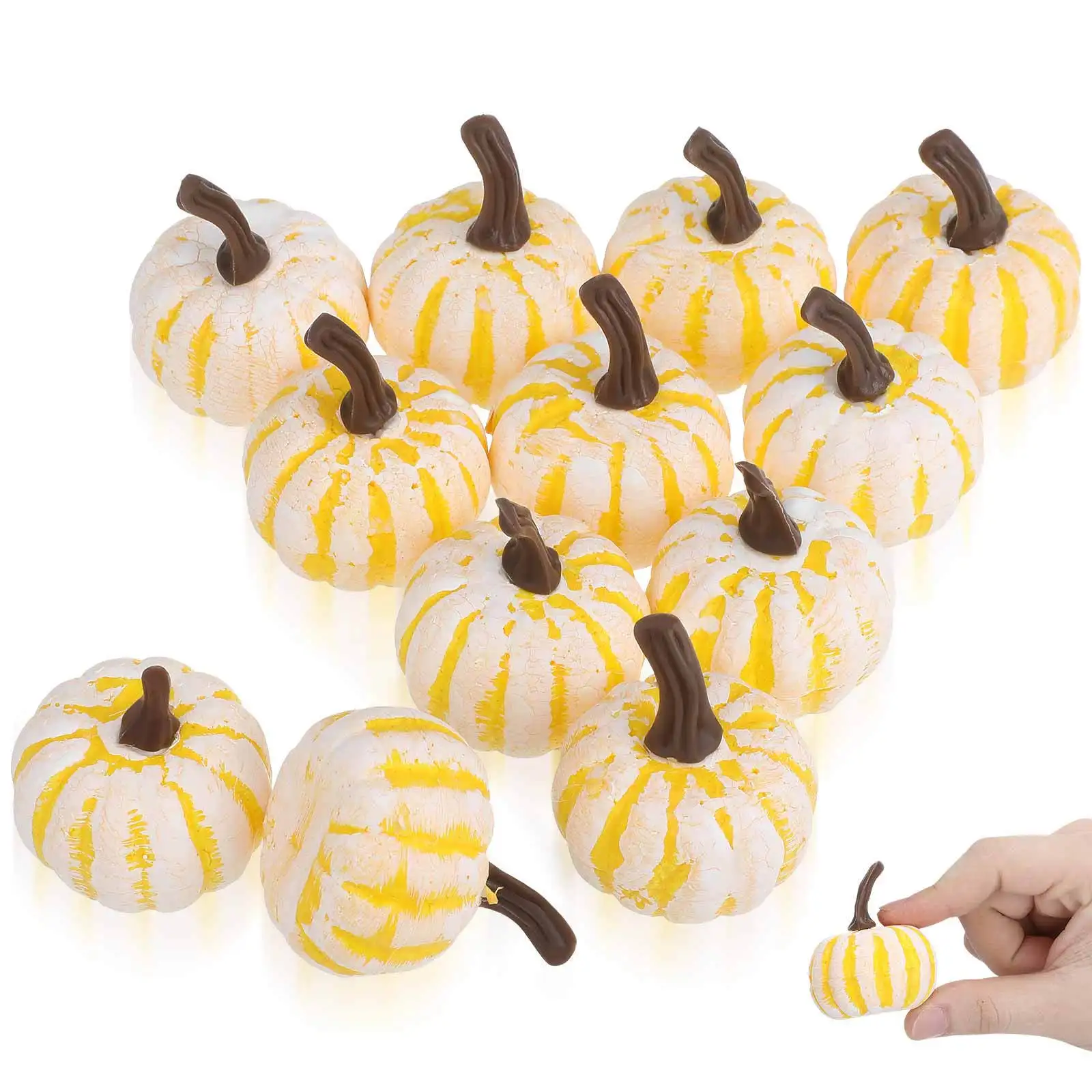 

12Pcs Artificial Foam Pumpkin Decoration Small Lifelike Thanksgiving Party Harvest Festival Props Fall Photo Shoot Decor