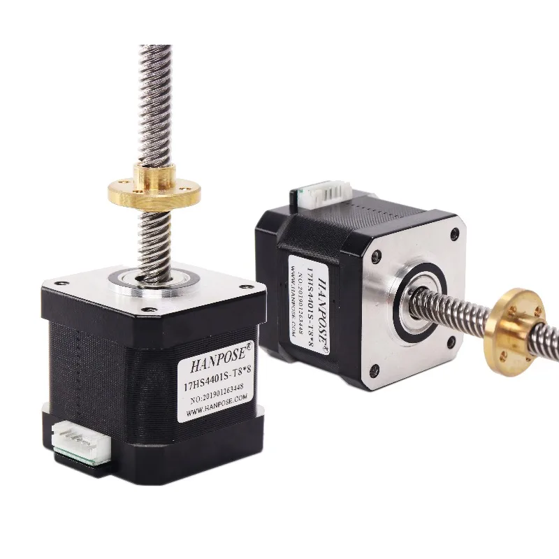 Hanpose stepper motor 17HS4401S-T8x8 screw length 300mm, with nut le-ad wire