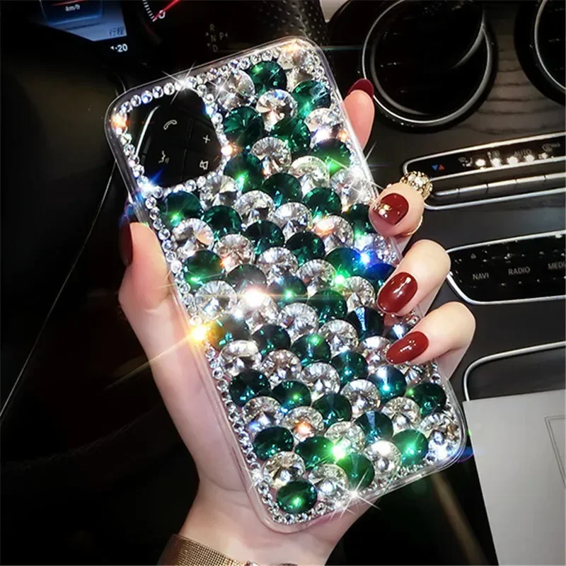 Luxury Handmade Jewelry Phone Cases, Crystal Gem Rhinestone Covers for Xiaomi 12 13 14 and Redmi Note 10 11 12 13