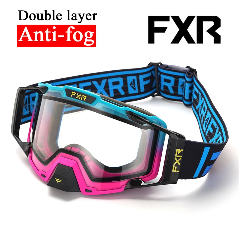 FXR Double Layer Anti Fog Motorcycle Goggles Motocross Off Road Windproof Protection