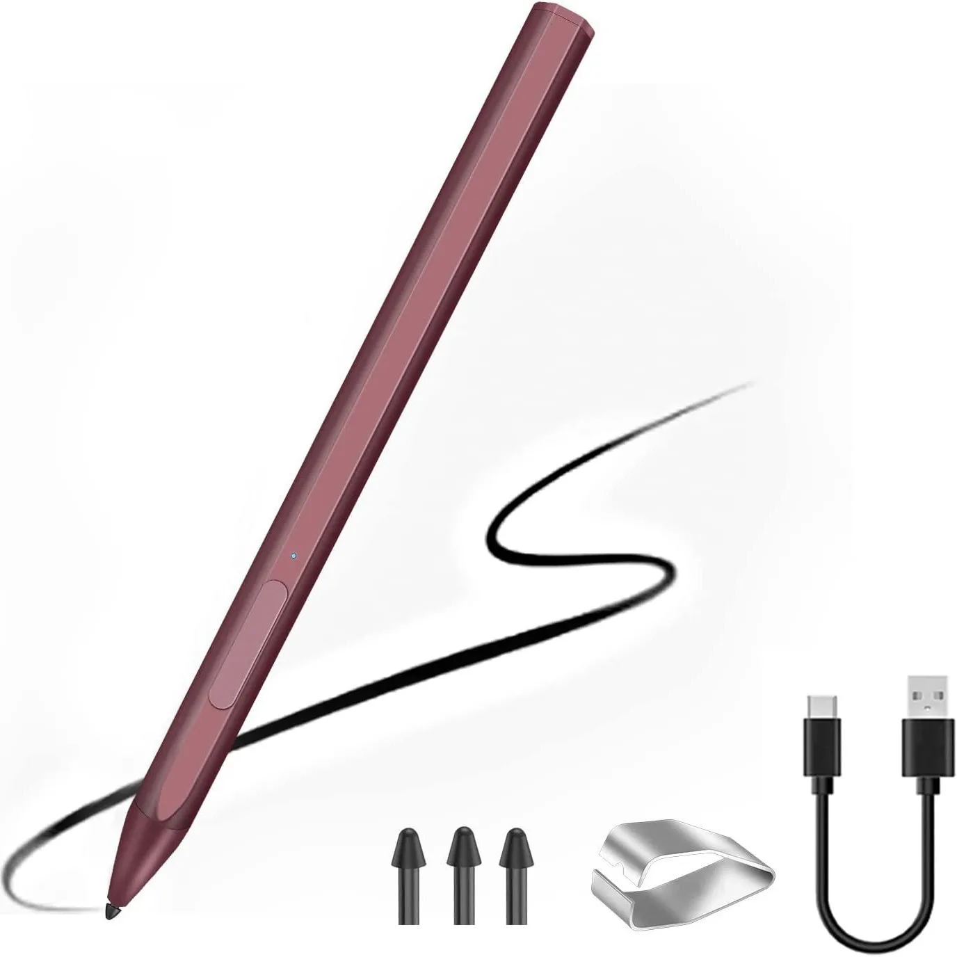 마이크로소프트 서피스 펜 스타일러스 – 4096 압력, 자기 충전, 프로5/6/7/X/북 고와 호환, 정밀 드로잉 및 노트 필기