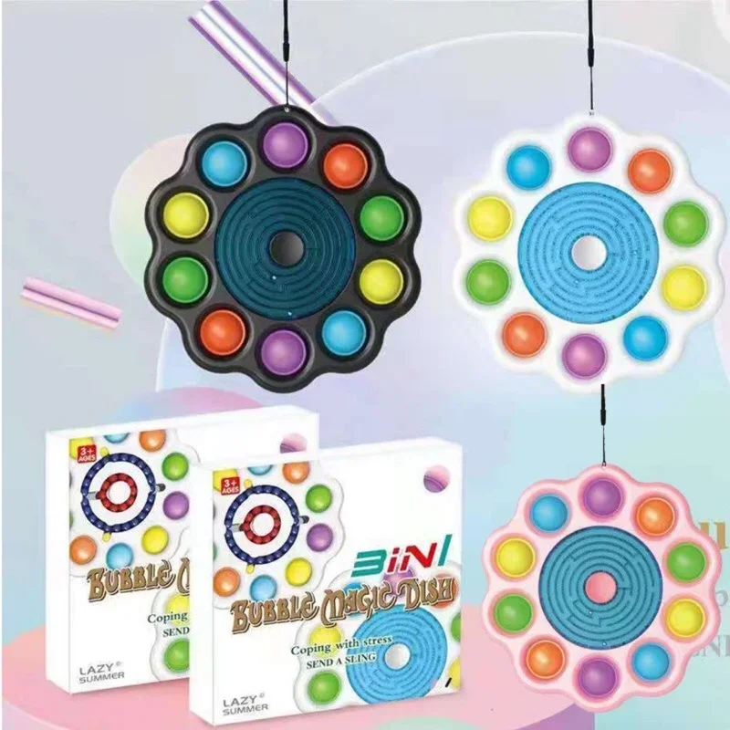 Magic Bean Rotierende Würfel Spielzeug Fidget Spinner Runde Perlen Push Blasen Squeeze Spielzeug kinder Puzzle Dekompression Spielzeug