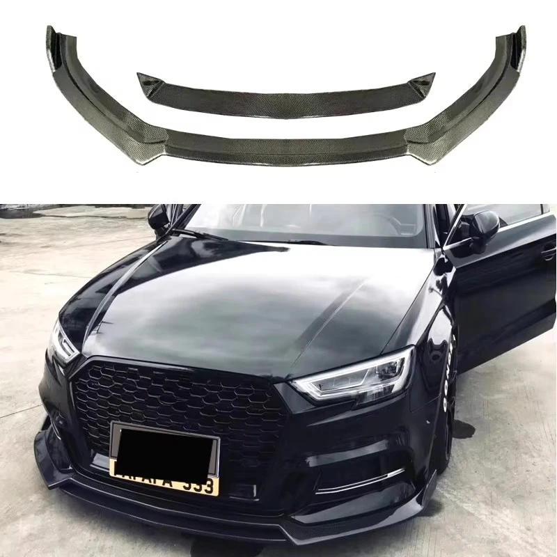 

Carbon Fiber Front Lip Spoiler for Audi S3 8V.5 Sedan (2017-2019) Adhesive Stick-On Front Bumper Style Lip