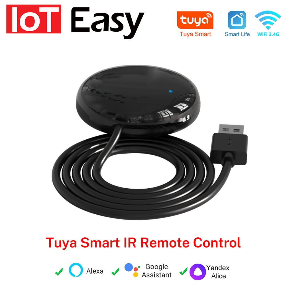 Tuya WiFi IR Universal Remote—voice-control TV/AC via Alexa, Google, Alice