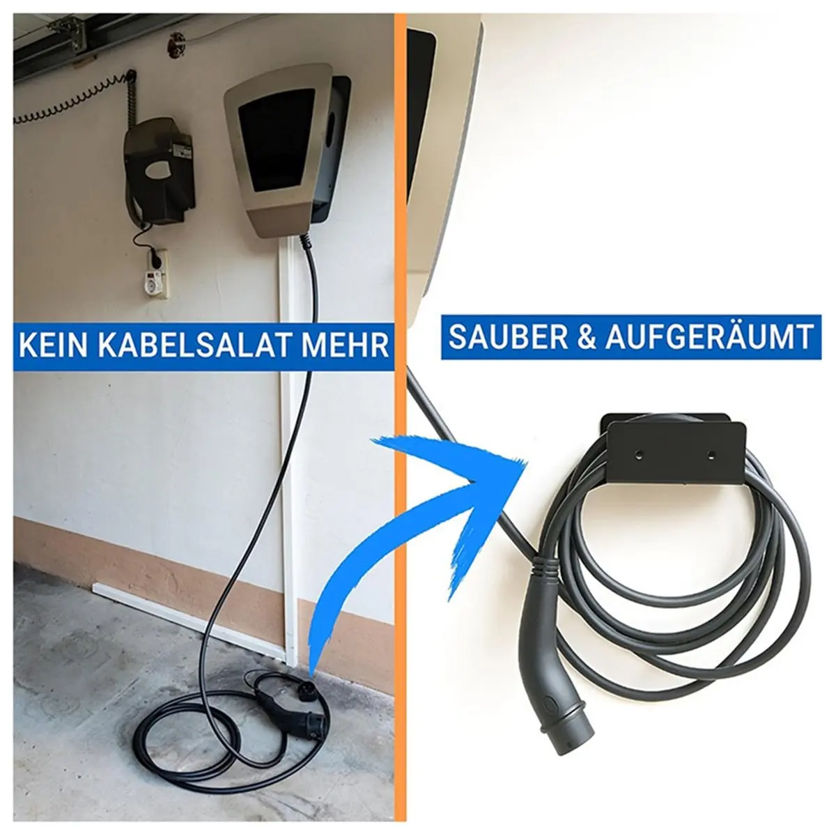 Limited Stock-Ev Charger Holder Wall Mount Stainless Steel Electric Vehicles Cable Organizer Bracket for Home Residential Apar