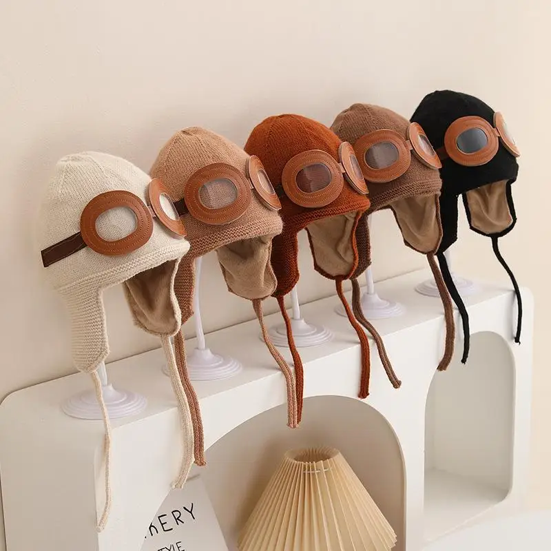 الشتاء الاطفال سدادات حماية الأذن قبعة الباردة برهان الدافئة الطفل غطاء للأذنين قبعة الصوف بطانة قبعات منسوجة موضة الأطفال الصوفية بيني 2-6Y