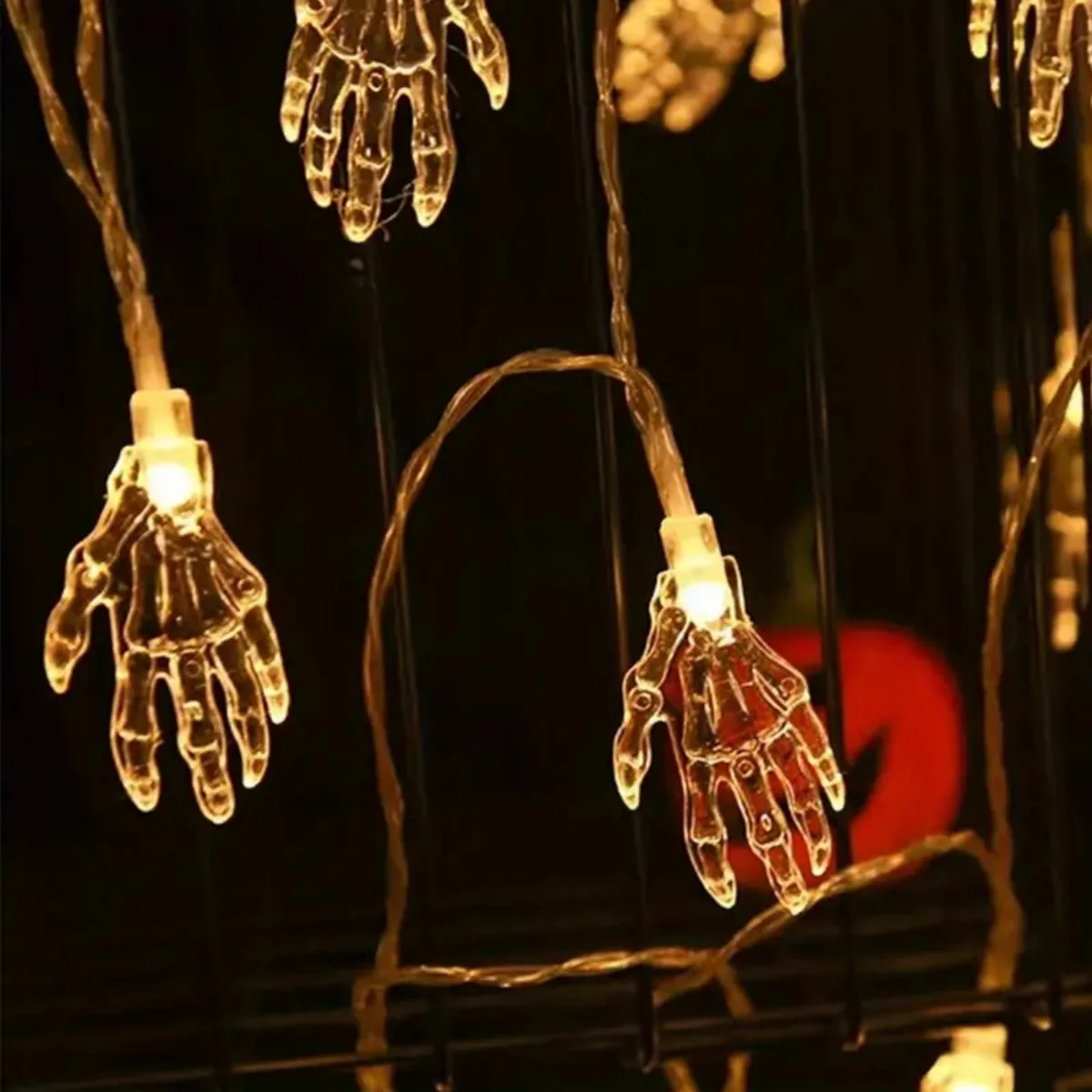 أضواء سلسلة ليد شبح مخلب ، جو رعب ، مصباح هالويين ، يعمل بالبطارية ، مناسب لديكور باتري مسكون ، 1 روض