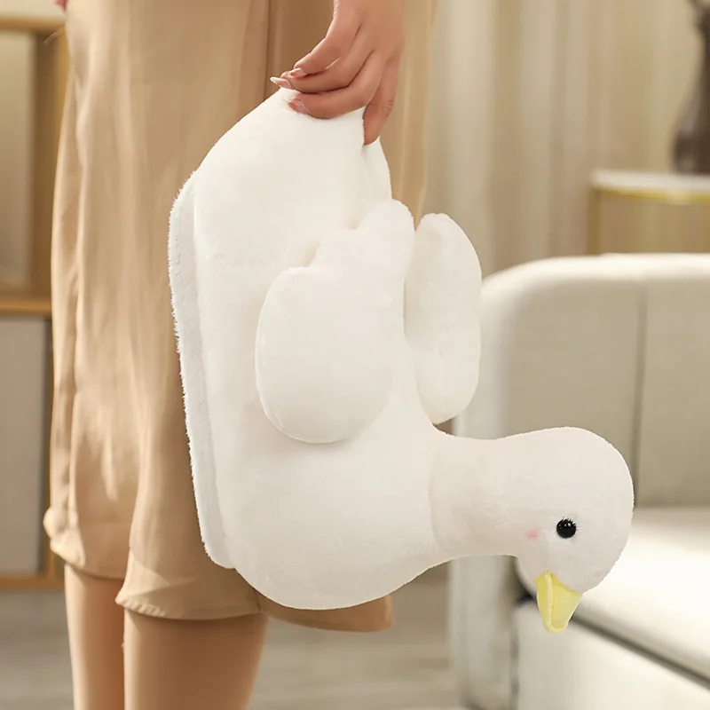 2023 Hot Winter Warm Couple Rubber Duck Cotton Shoes Plus Size Cartoon Cute Big White Goose Bag with Home Slippers Cotton Shoes