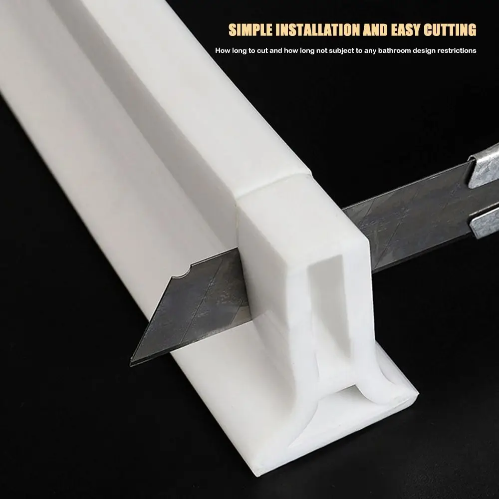 Self Adhesive Water Barrier Strip Collapsible Design Water Retention System Waterproof Collapsible Shower Threshold