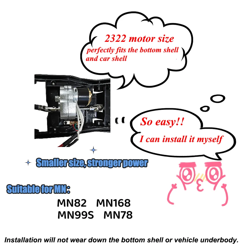 NEEBRC 2322 2600KV 3500KV Outrunner Brushless Motor AM32 45A ESC for 1/12 RC Car Crawler MN99S MN82 MN168 MN Upgrade Power Kit 6