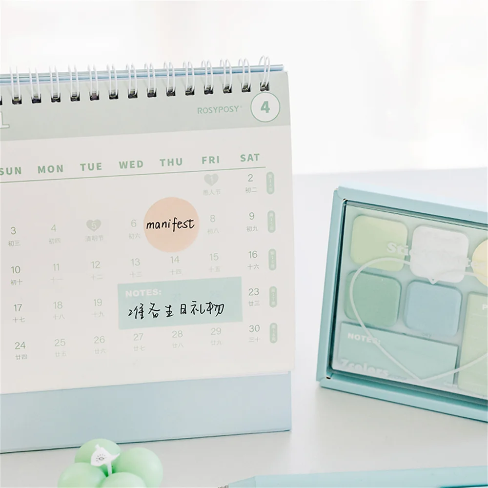 Index Stickers Ins Style Can Tear N Times Color Memo Sticker Student Office Supplies Note Paper Eyeshadow Disk Boxed Creative