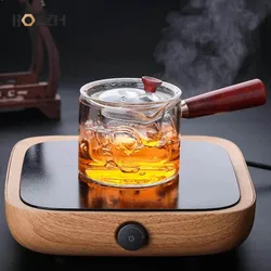BOZZH 500ML Hand Made Heat-resistant Glass Teapot With Infuser Filter Wooden Handle Boiling Tea Pot Puer Kettle