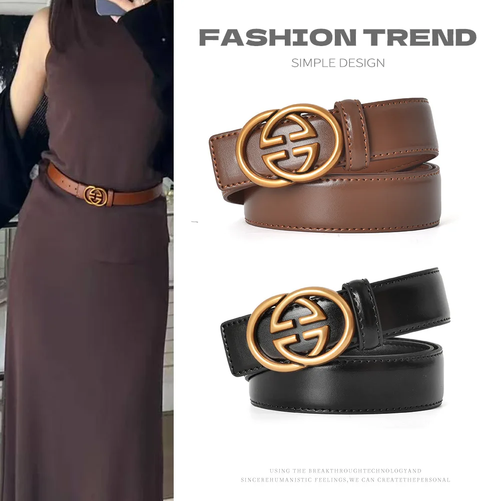 

Новый универсальный простой джинсовый ремень из воловьей кожи с верхним слоем, молодежный модный брючный ремень в стиле ретро