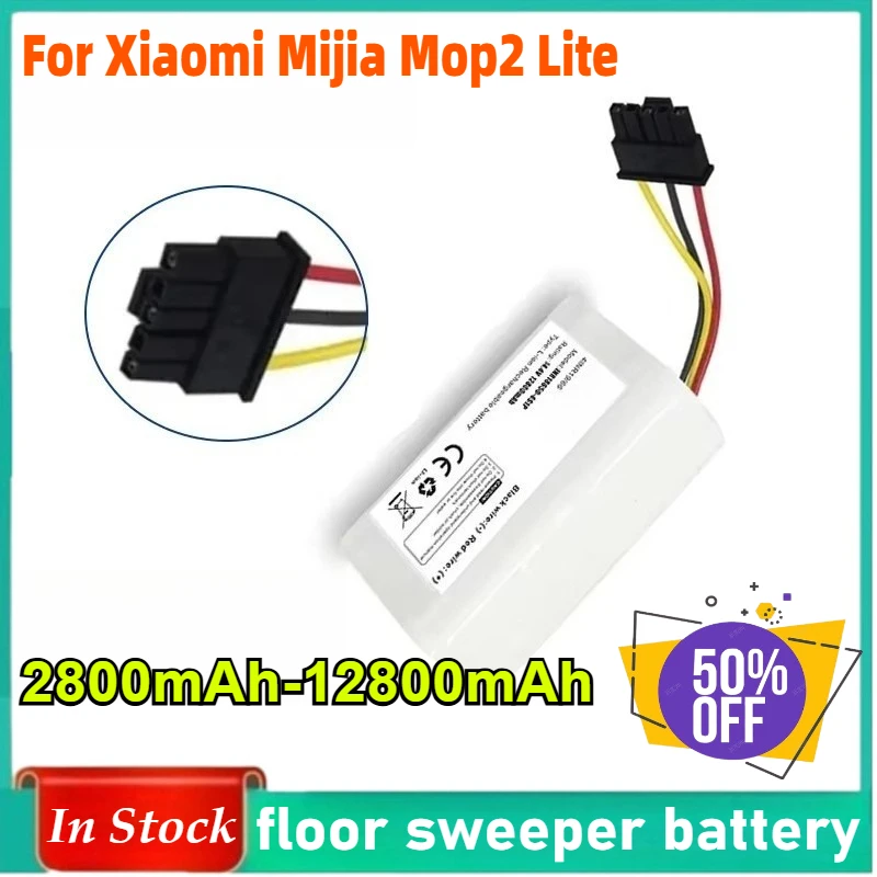 14.4V 2800mAh-12800mAh for Xiaomi Mijia Mop2 Lite Robot Vacuum Cleaner