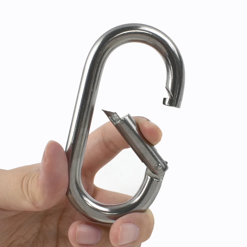 2/5Pcs 40/50/65/80mm 304 Stainless Steel Spring Buckles Oval Ring Snap Hook Keychain Hanger Clip Trigger Carabiner Accessories