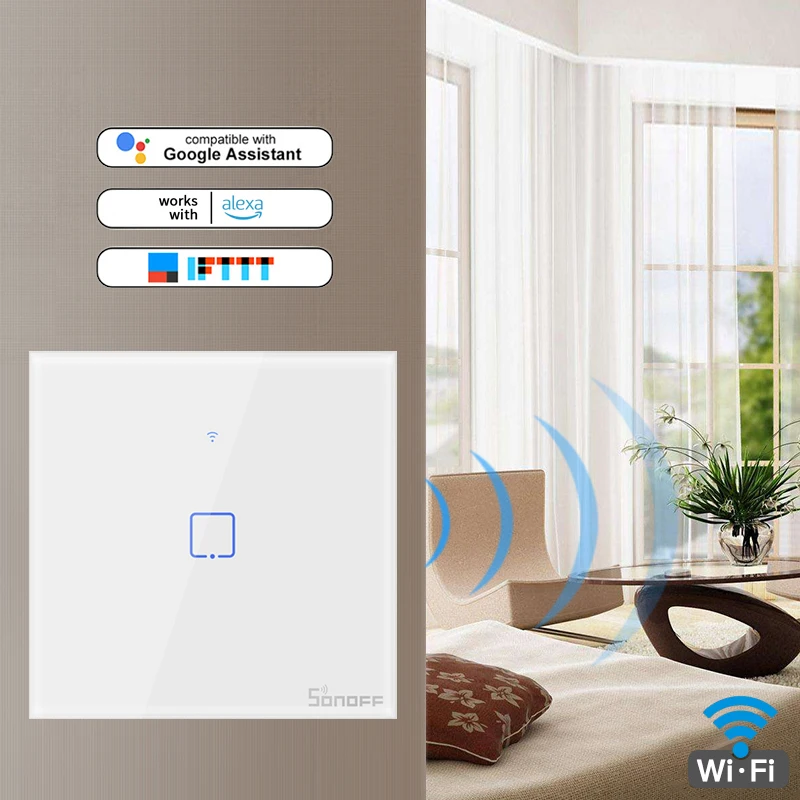 SONOFF WiFi T1-EU Google Smart Panel Пульт дистанционного управления Расписание синхронного status Голосовое управление