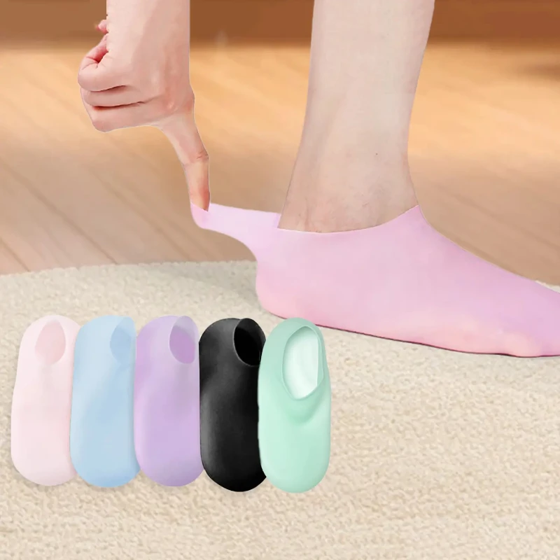 1 Pair Silicone Moisturizing Foot Socks, Effective Foot Care, Prevent Cracked Heels, Remove Dead Skin, Elastic Foot Socks, All-Day Moisture Locking, Prevent Dryness, Odorless, Easy To Wear And Remove, Soft And Comfortable Material.
