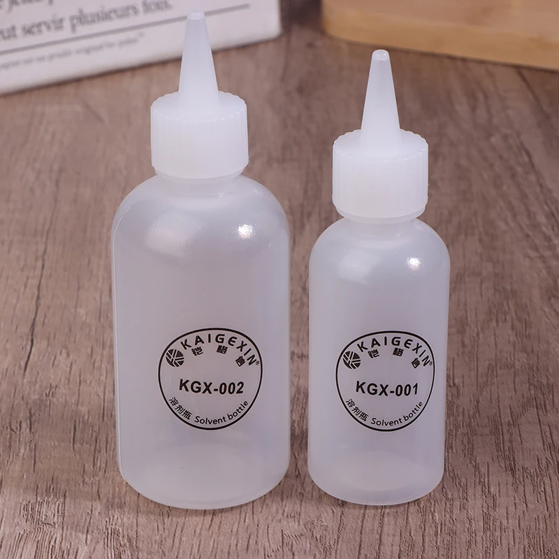 KGX-001 Solder Flux Paste Resin Tools Empty 50ML+100ML Liquid Plastic Alcohol Bottle Perfume Bottle With Needle Tip Repair