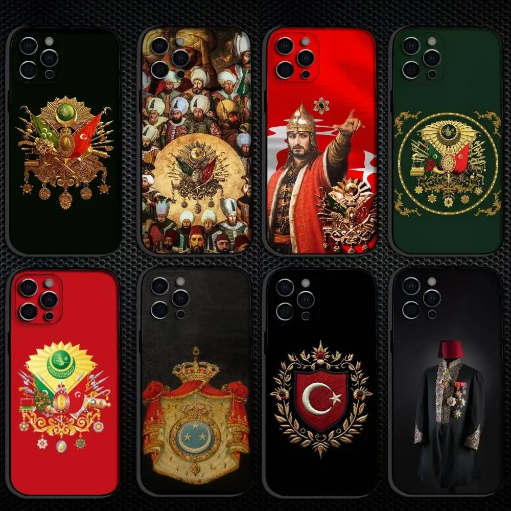 

O-Ottoman E-Empire Coat Phone Case For iPhone 16,15,14,13,12,11 Plus,Pro Max, Others Soft Black Cover